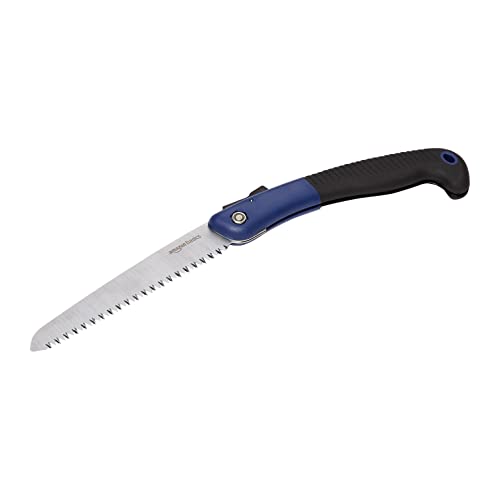 Amazon Basics Klappsäge/Baumsäge/Gartensäge aus Stahl, Klinge 20,3 cm, Blau