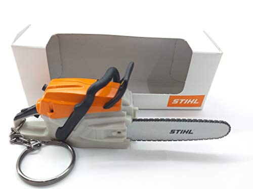 Stihl Schlüsselring in Kettensägen-Form, batteriebetrieben