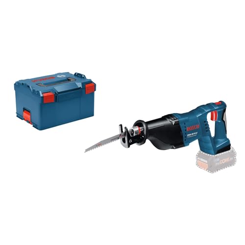 Bosch Professional 18V System Akku Säbelsäge GSA 18 V-LI (inkl. 2x Säbelsägeblatt (Holz/Metall), L-BOXX,...