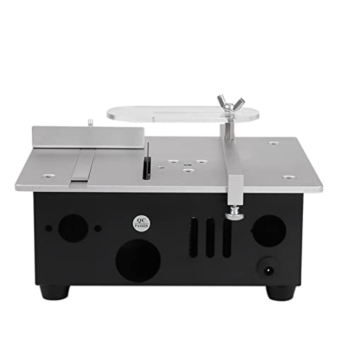 Mini Tischkreissäge mit 4 Klingen, 96W 5000RPM 7-Gang-Netzteil Einstellbarer Präzisions Table Saw, 0,1-15mm Sägeblatt Höhenverstellbarer Mini Tischkreissäge für DIY-Holzbearbeitungsprojekte