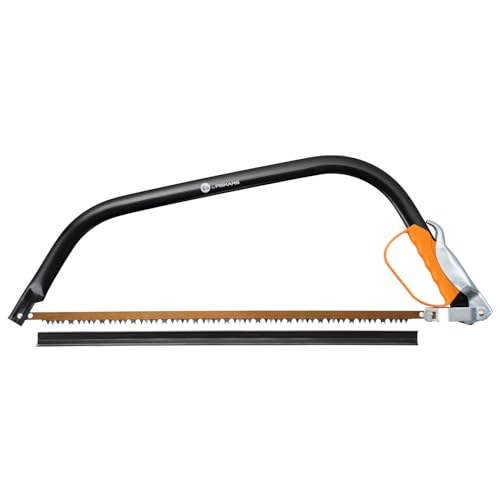 Fiskars Bügelsäge mit feststehendem Blatt für feuchtes Holz, Länge: 70 cm (24 Zoll), Inklusive Sägeblattschutz, Hochwertiger Stahl, Schwarz/Orange, SW31, 1000615