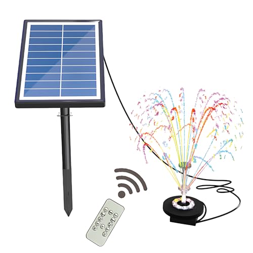 Irishom Solar-Wasserpumpe, 17-teiliges Doppelschicht-Düsenset, 7 W Solarbrunnenpumpe, eingebauter 3000 mAh Akku, maximaler Durchfluss von 400 l/h