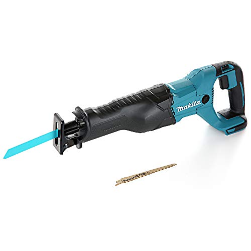 Makita DJR186 Z 18 V Li-ion Akku Recipro Säbelsäge Solo - nur das Gerät ohne Zubehör, ohne Akku, ohne Ladegerät, Blau, Silber, 1