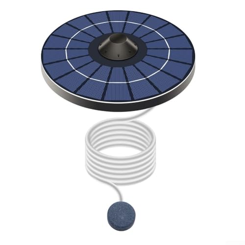HOHOVYVY Teichpumpe Solar,Solar Teichpumpe Für Außen,Solarbetriebene Teichbelüfter-Sauerstoffpumpe Mit Luftschlauch Und Sprudelstein Für Springbrunnen