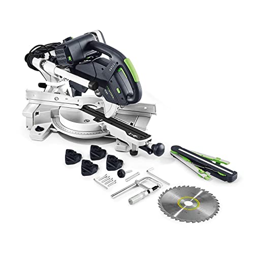 Festool Kapp-Zugsäge KS 60 E-Set KAPEX (mit Kreissägeblatt WOOD UNIVERSAL, Schraubzwinge, LED-Schlaglicht,...