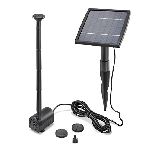 esotec Teichpumpe Wasserspiel Solar-Springbrunnen Kit 1,5/140 PRO | Komplett-SET Sprinklerpumpe Solarmodul...