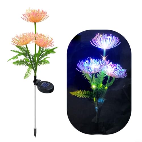 SMZhomeone 1 Pcs Solar Garten Lichter LED Blume Stake Lampe Outdoor Yard Wasserdichte Terrasse Dekor(Colorful Light)