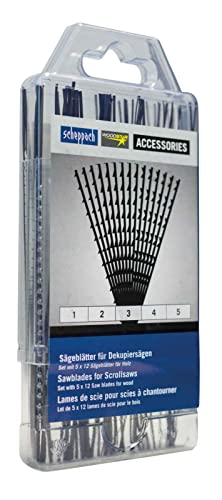 Scheppach Universal-Sägeblatt-Set | 60 Stück | Dekupiersägeblätter Dekupiersäge Modellbausäge | 130 x 75...