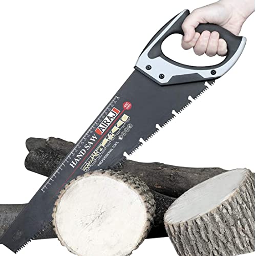 AIRAJ 45CM Professionelle Fuchsschwänz Handsäge,Die Handsäge hat ein abgestuftes Lineal für präzises Schneiden,Ideal zum Sägen,Trimmen,Schneiden und Schneiden von Holz,Fuchsschwanz Säge-handbügelsäge