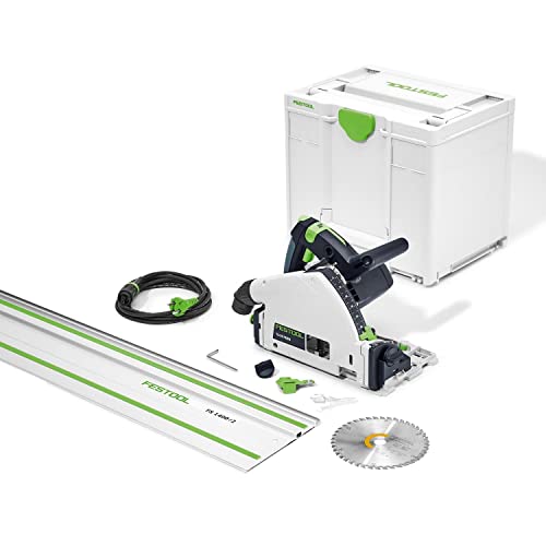 Festool Tauchsäge TS 55 FEBQ-Plus-FS (mit Kreissägeblatt, Splitterschutz, Sichtfenster,...