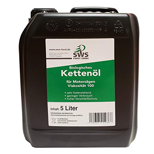 SWS Forst GmbH Biologisches Kettenöl Sägekettenöl für alle Maschinen geeignet (5 Liter)