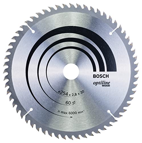Bosch Accessories Bosch Professional 1x Kreissägeblatt Optiline Wood (Sägeblatt für Holz, Ø 254 x 30 x 2,8 mm, 60 Zähne, Zubehör Kreissäge)