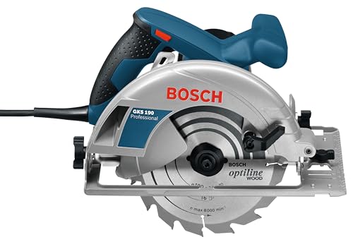 Bosch Professional Kreissäge GKS 190 (Leistung 1400 Watt, Kreissägeblatt: 190 mm, Schnitttiefe: 70mm inkl....