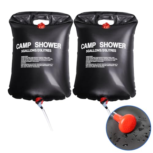 TRIXES 2 x 20 Ltr Tragbare Solar-Campingdusche Beheizte 5 Gallonen/20 Liter Reisedusche