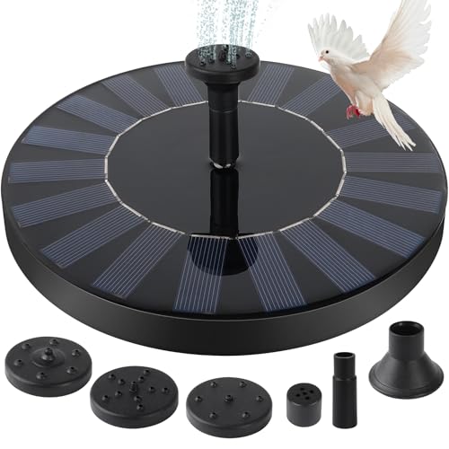 2.4w Solarbrunnen für Draussen, Solar Springbrunnen für Außen mit 6 Sprüh Effekten, Solar Wasserpumpe Gartenbrunnen Solar Schwimmender Fontäne Pumpe für Garten,VogelBad,Teich