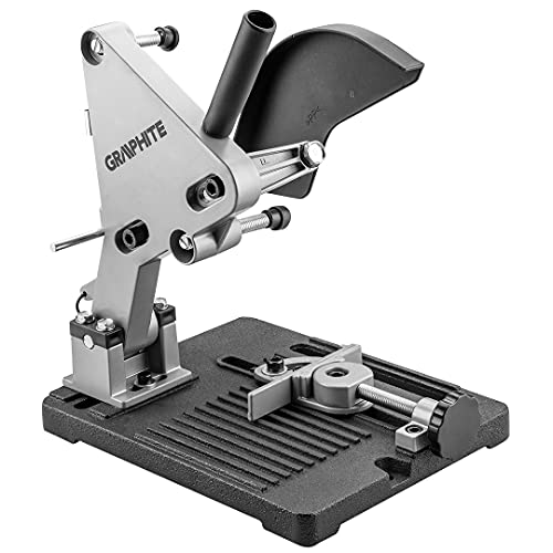 GRAPHITE Profi Trennständer für Winkelschleifer 115-125 mm | Stativ mit drehbarem Schraubstock | verstellbarer Schnittbereich 0°-45˚| Ständer Winkelhalter | Befestigung an Arbeitsplatte
