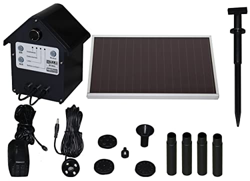 T.I.P. Solar Teichpumpe - Wasserspielpumpe (250 l/h Fördermenge, LED Beleuchtungsring, Gartenteich oder...