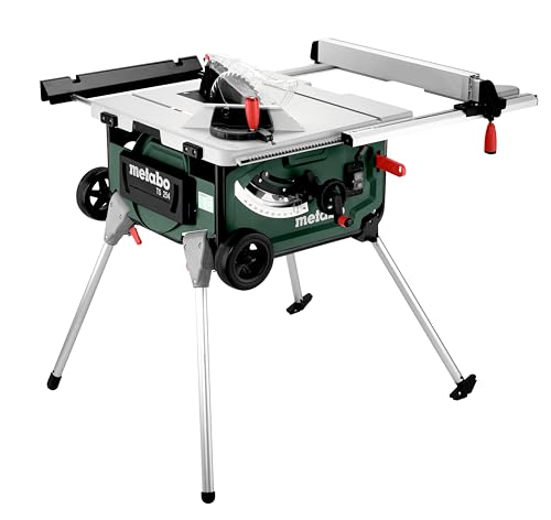 Metabo Tischkreissäge TS 254 – 600668000 – Mit Untergestell und Trolleyfunktion – bis zu 2.000 Watt,...