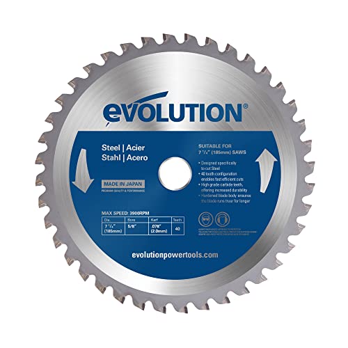 Evolution M185TCT-40CS - 185 mm Sägeblatt zum Schneiden von Baustahl - Metall-Sägeblatt mit 40 Zähnen und...