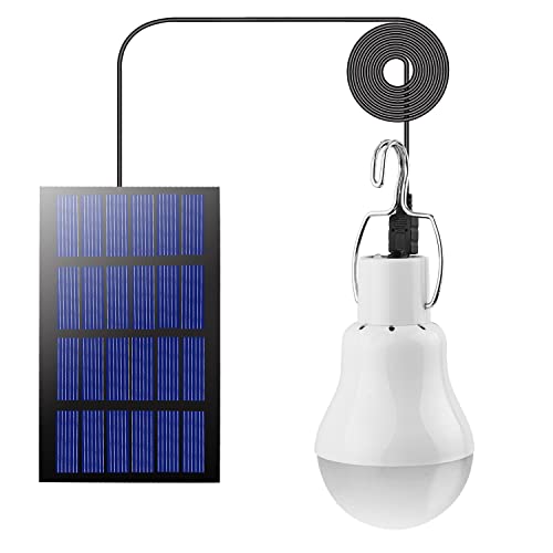 LED Solar Glühbirne Solarlampen für Außen 1PC mit 3M Kabel,Beinhome Solar Laterne Campinglampe Solar Hängelampe mit Solarpanel,3W Solar Birne für Außen Innen Camp Zelt Wandern Angeln Gartenhaus