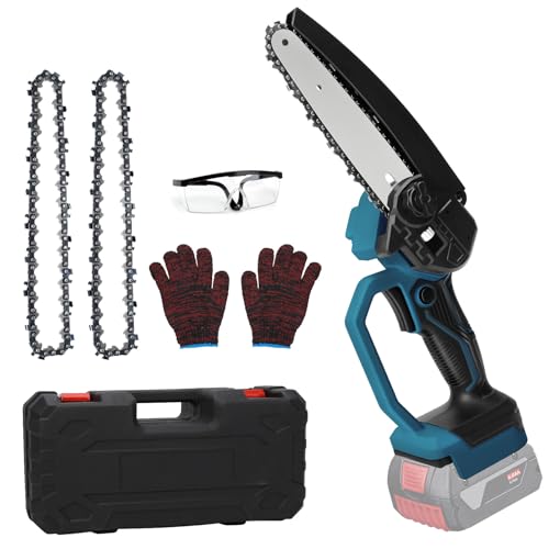 6 Zoll Mini Akku Kettensäge Kompatibel mit Bosch Professional 18V System GBA/GBA ProCORE18V Lithium-Akku, Bürstenlose Handkettensäge mit 2 Ketten, für Gartenarbeit, Holzschneiden und Beschneiden