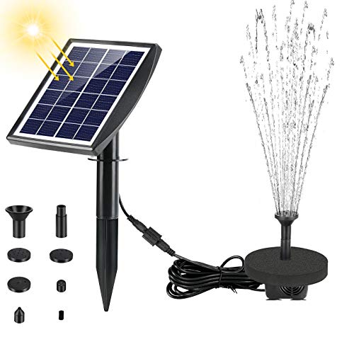 Fostoy Solarpumpe Teichpumpe, Solar Springbrunnenpumpe 2W Panel Mit Erdungsstecker, Solar Wasserpumpe für...