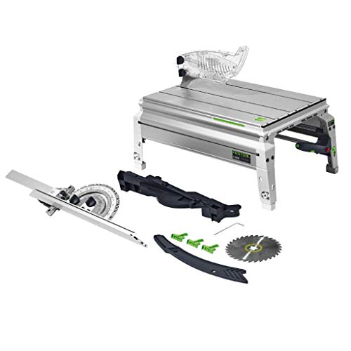 Festool Tischzugsäge CS 50 EBG-FLR PRECISIO (mit Kreissägeblatt WOOD UNIVERSAL, Winkelanschlag, Splitterschutz, Schiebestock, Zubehör-Garage, Innensechskantschlüssel)