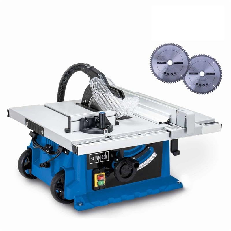 Scheppach Profi Tischkreissäge HS105 ohne Untergestell | mit 2. Sägeblatt | 2000W Leistung | Sägeblatt Ø 255mm | Schnitthöhe 75mm