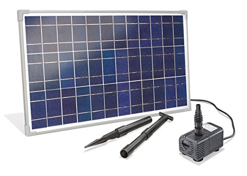 esotec Solar Bachlauf für Gartenteich 25/1600 Komplettset | Bachlaufpumpe Erdspieß Solarmodul | Solarbrunnen...