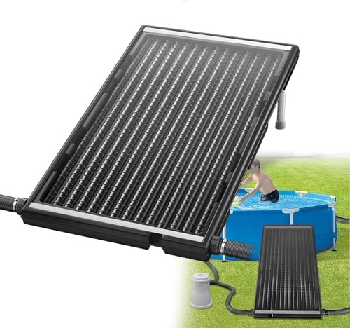 FIVMEN Poolheizung Solar Solarkollektor 111,5x66x6,5 cm Pool Heizung Solarheizung Sonnenkollektor Solarheizung bis 15 L Wasserinhalt Solaranlage Warmwasser für Pool Schwimmbad, Gerade