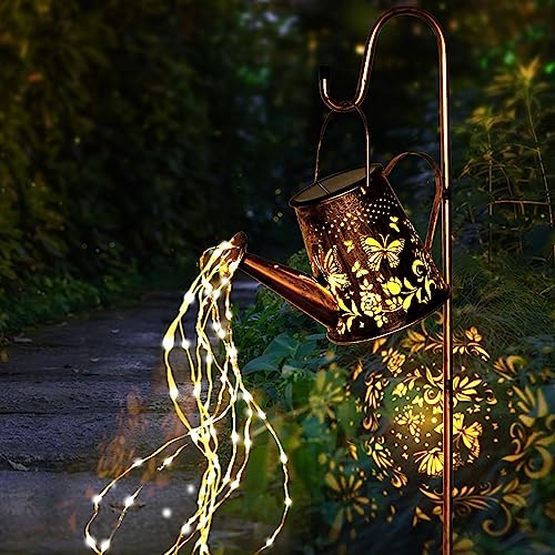 Solar Gießkanne Lichter Gartendeko 90 LEDs Lichterketten Außen Wasserdicht Duschlicht, SPROUTMAVEN Vintage Deko Lampe für Hof Balkon Gartenweg
