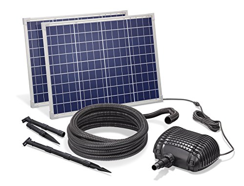 esotec Solar Bachlauf für Gartenteich 100/5000 PRO| Komplettset mit Bachlaufpumpe Solarmodule Erdspieß |...