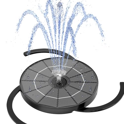 AISITIN Solar Springbrunnen für Außen 3,5W,Solarbrunnen für Draussen mit 4 Sprüh Effekten, Solar Teichpumpe mit 3 Versenkbaren Halterungen,Solar Schwimmender Fontäne Pumpe für Garten,Vogel-Bad,Teich