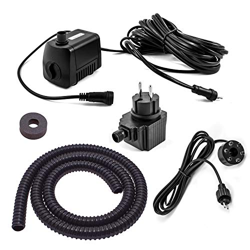 CLGarden Springbrunnenpumpe Set SP1-S mit LED Beleuchtung für Springbrunnen Garten Wasserspiel Zierbrunnen...