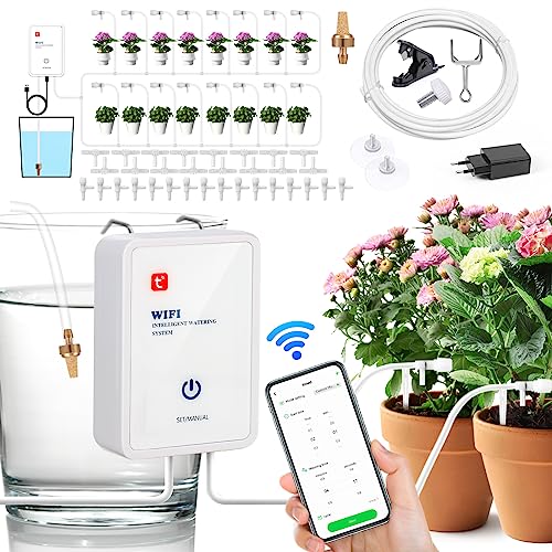 MOOKLIN ROAM WIFI Automatisches Bewässerungssystem, Tropfbewässerungsset Gesteuert über APP, Gartenbewässerungssystem Auto/Manuell/Smart Mode für Topfpflanzen Balkon Flower Kübelpflanzen