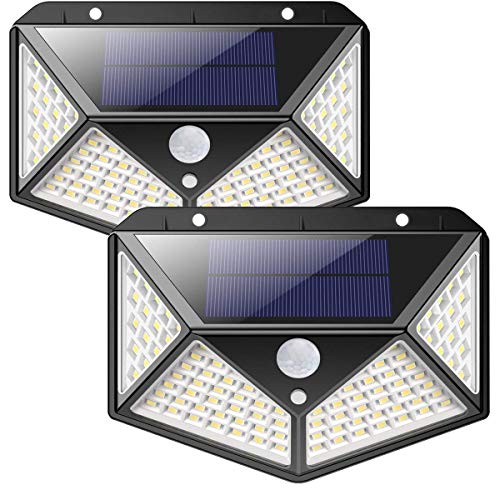 Solarlampen für Außen,【270 ° Vierseitige Beleuchtung- 2200mAh】iPosible 100 LED Solarleuchte mit...