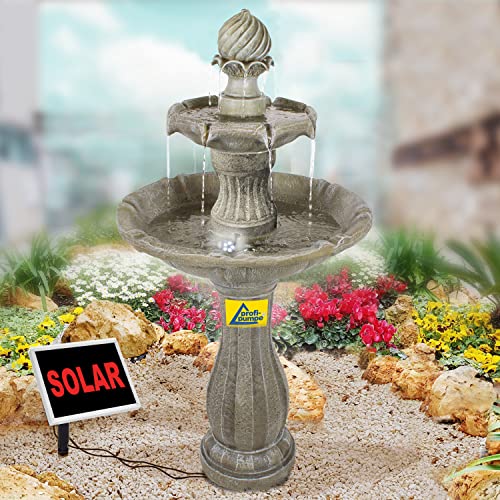 Solar Gartenbrunnen Brunnen Solarbrunnen Zierbrunnen Wasserfall Gartenleuchte Teichpumpe für Terrasse,...