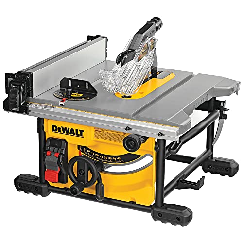 Dewalt Tischkreissäge DWE7485 (1.850 Watt, 210 mm, 65 mm max. Schnittbereich, sehr kompakt, beidseitiger Parallelanschlag, AirLock-kompatible, inkl. Sägeblatt, Schiebestock, Montagewerkzeug)