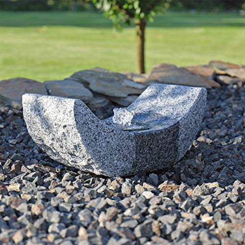 CLGarden Granit Springbrunnen SB15-2 Gartenbrunnen mit LED Beleuchtung Garten Wasserspiel Stein Brunnen