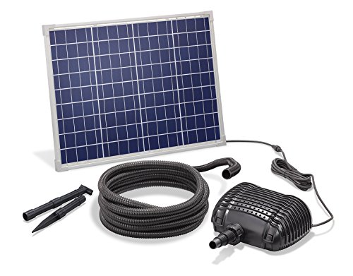 esotec Solar Bachlauf für Gartenteich 50/2500 Komplettset | Bachlaufpumpe Erdspieß Solarmodul 50W |...