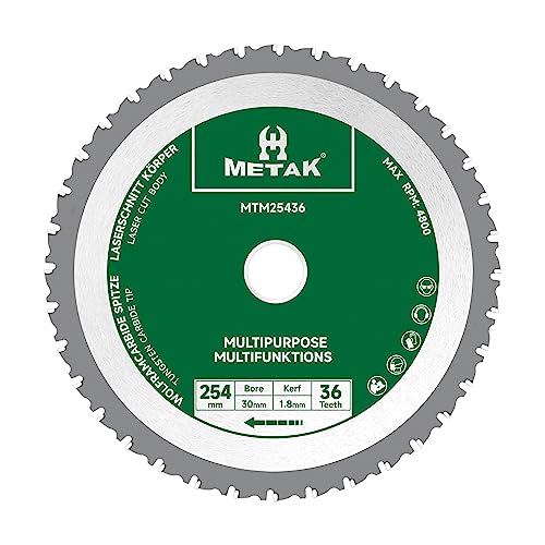 METAK HM Multifunktions Kreissägeblatt 254x30 mm für Holz, Metall, Aluminium | Multi Material Sägeblatt...