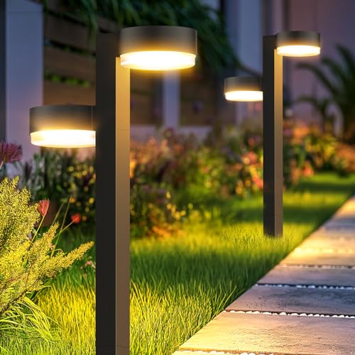 GEARLITE Solarlampen für Außen 4 Pack, 2 in 1 Superhelle Garten Solarleuchten für Außen mit 24 Led, 1200mAh Wasserdichte Solar Gartenleuchten, Auto On/Off Garten Deko für Weg Balkon Terrasse Hof