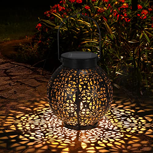 Solar Laterne für Draußen GolWof LED Garten Hängende Gartenlaterne Laternen Dekorative - Schwarze