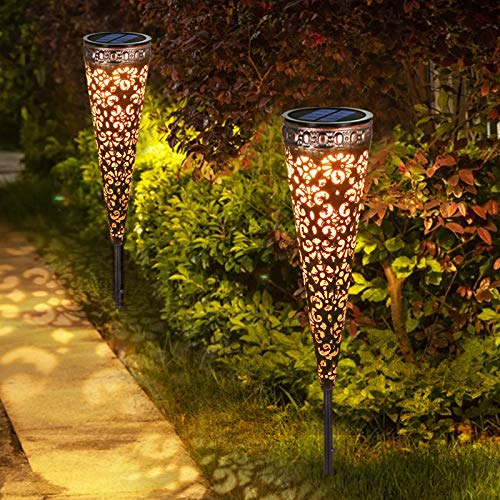 Metall Vintage Solarlampen, Görvitor IP65 Wasserdicht Garten Solarleuchten für Außen, Warmweiß LED Solar...